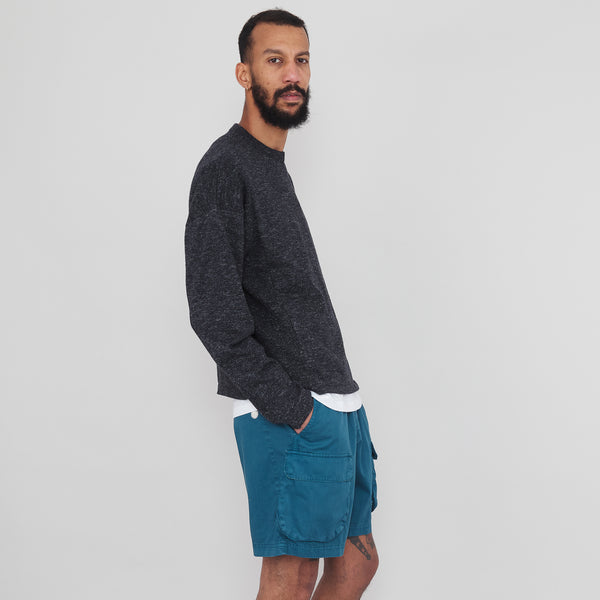 Folk Lightweight Rib Crew - Soft Black