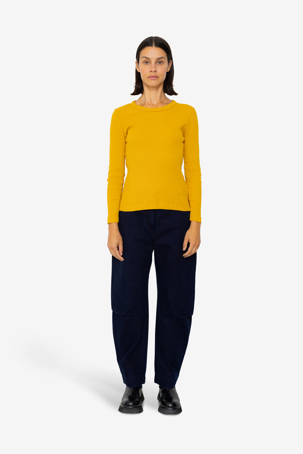 Folk Long Sleeve Fitted T-Shirt - Chrome Yellow