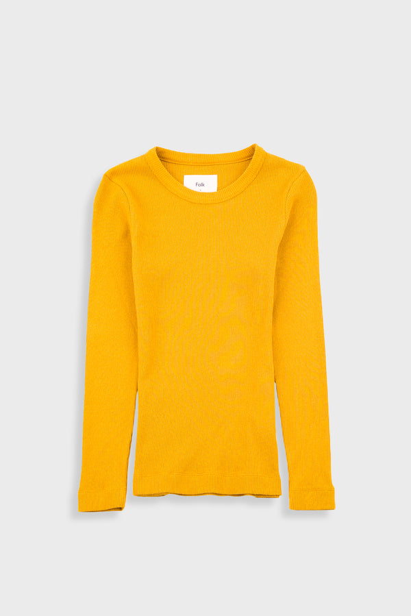 folk Long Sleeve Fitted T-Shirt - Chrome Yellow