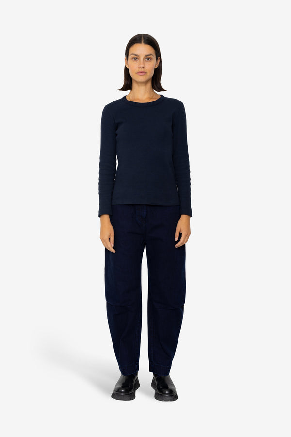 Folk Long Sleeve Fitted T-Shirt - Ink