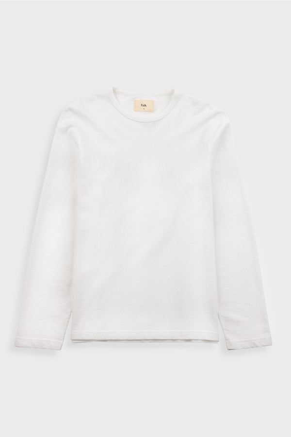 folk Long Sleeve Textured T-Shirt - White