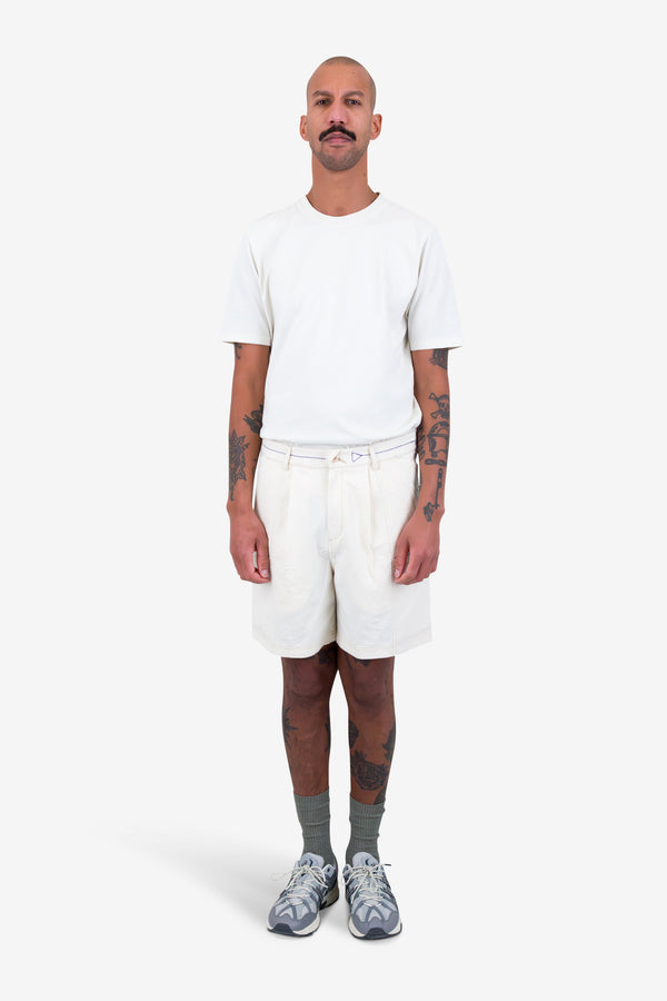 Folk Lunar Shorts - Ecru Crinkle Canvas