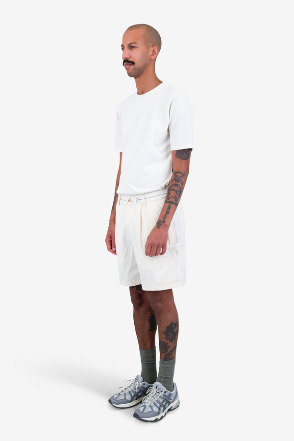 Folk Lunar Shorts - Ecru Crinkle Canvas