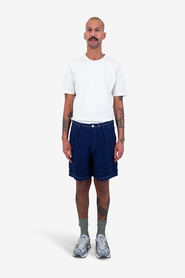 Folk Lunar Shorts - Ink Blue Crinkle Canvas