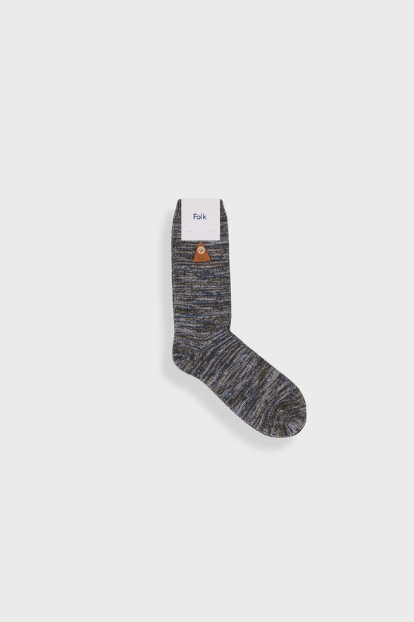 folk Melange Socks - Dark Sage Melange