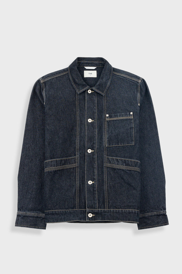 folk Meyer Jacket - Black Washed Denim