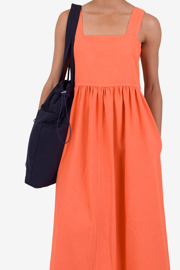 Folk Midi Day Dress - Dark Orange