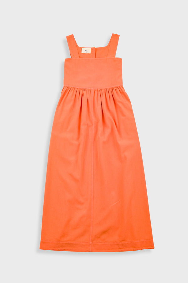 Folk Midi Day Dress - Dark Orange