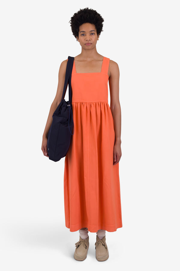 folk Midi Day Dress - Dark Orange