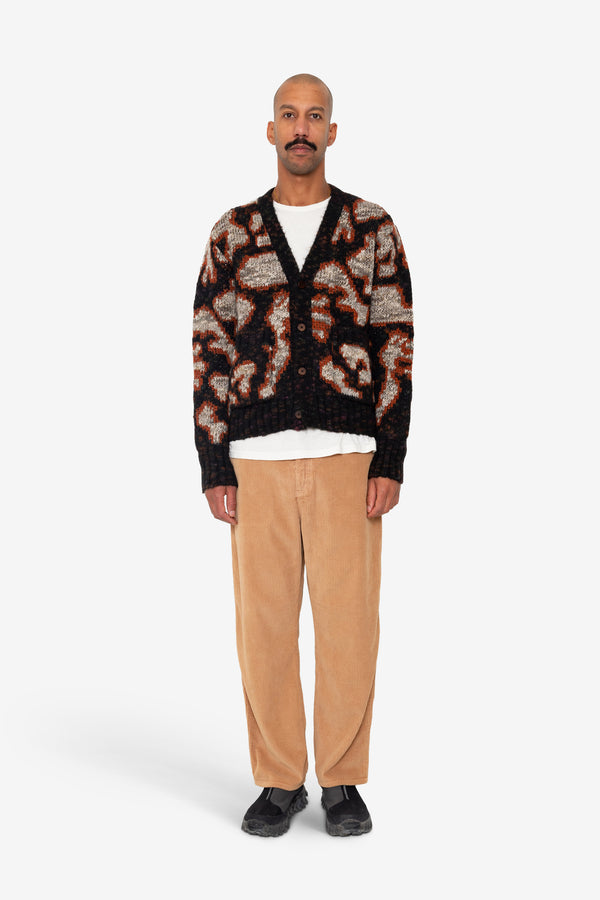 Folk Mixed Yarn Cardigan - Espresso Mix
