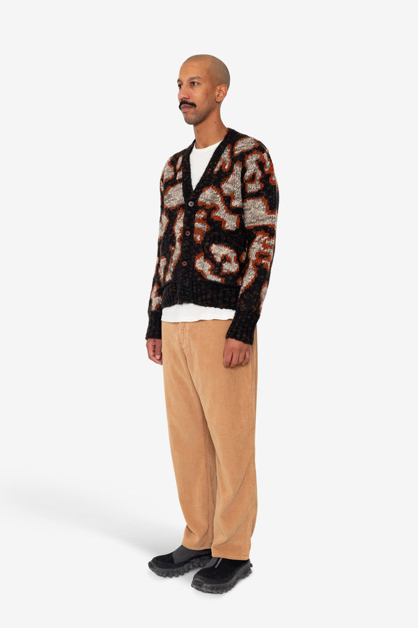 Folk Mixed Yarn Cardigan - Espresso Mix