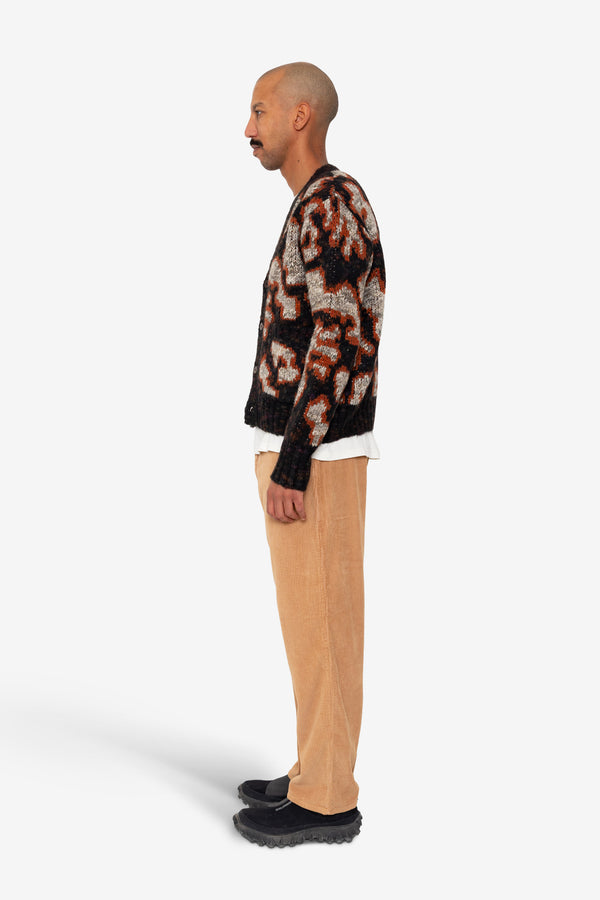 Folk Mixed Yarn Cardigan - Espresso Mix