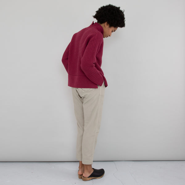 Folk Open Funnel Neck Jumper - Pomegranate