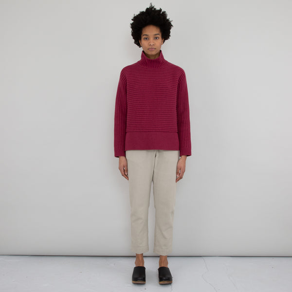 Folk Open Funnel Neck Jumper - Pomegranate