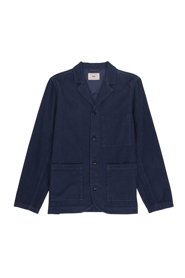 folk Patch Jacket - Soft Blue Cord