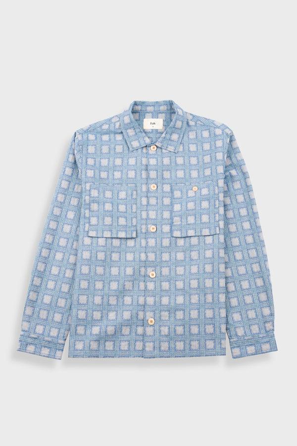 folk Patch Overshirt - Blue Tile Tapestry