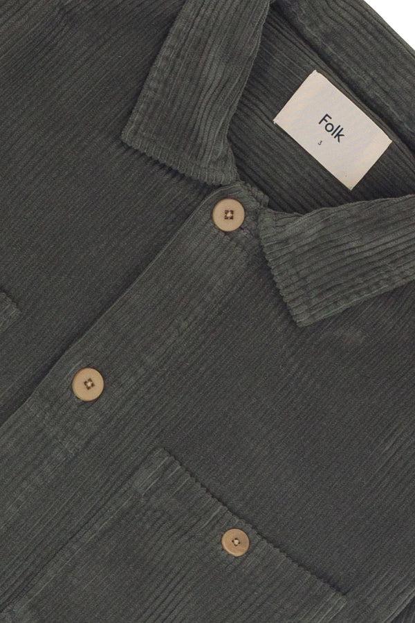 Folk Patch Overshirt - Dark Sage Heavy Cord