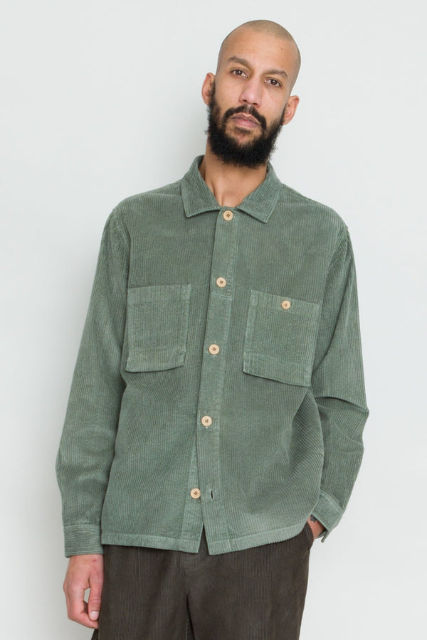 Folk Patch Overshirt - Dark Sage Heavy Cord