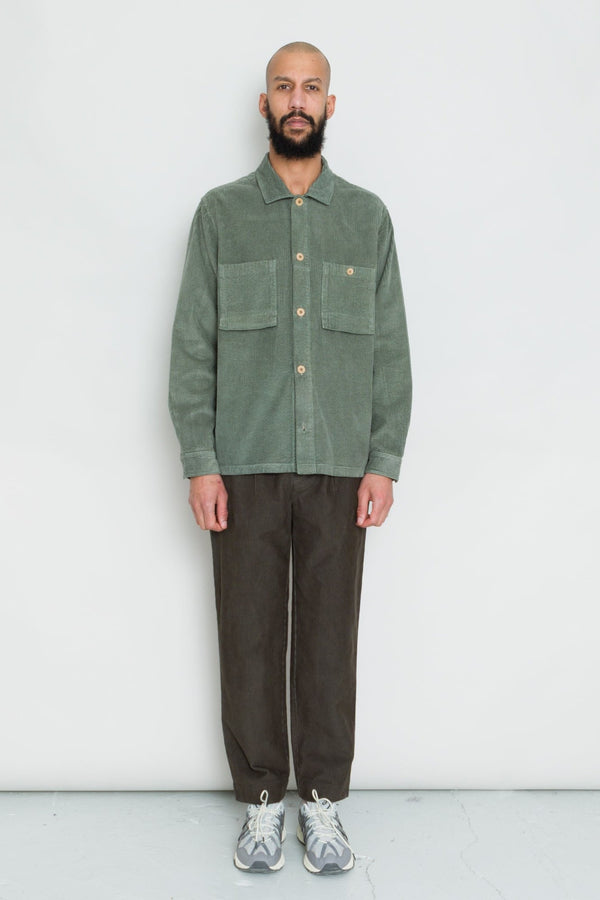 Folk Patch Overshirt - Dark Sage Heavy Cord