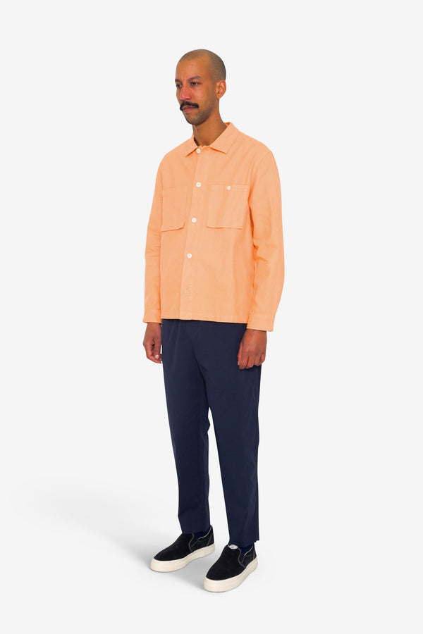 Folk Patch Overshirt - Faded Orange Hemp Canvas