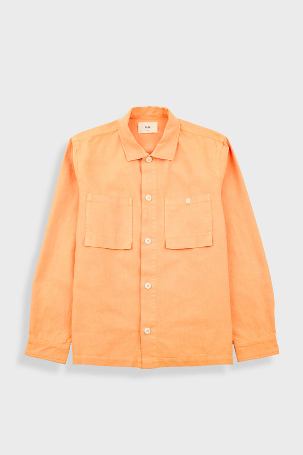 folk Patch Overshirt - Faded Orange Hemp Canvas