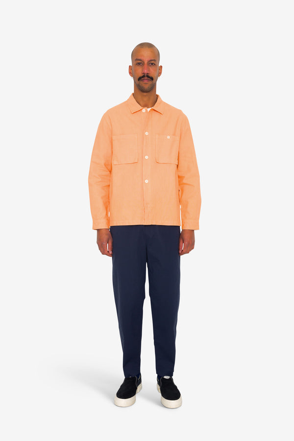 Folk Patch Overshirt - Faded Orange Hemp Canvas