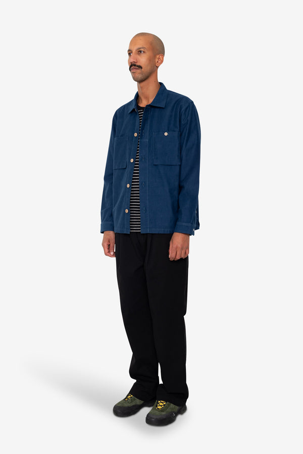 Folk Patch Overshirt - Ink Blue Moleskin