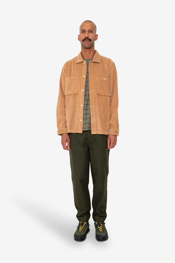 Folk Patch Overshirt - Mink Chunky Cord