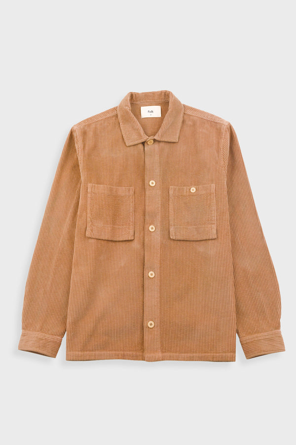 folk Patch Overshirt - Mink Chunky Cord