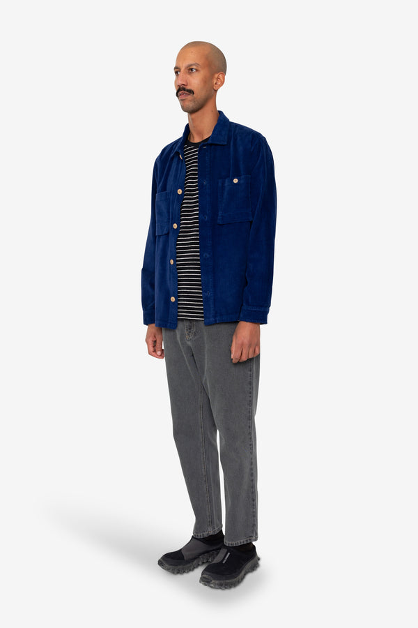 Folk Patch Overshirt - Rich Navy Chunky Cord
