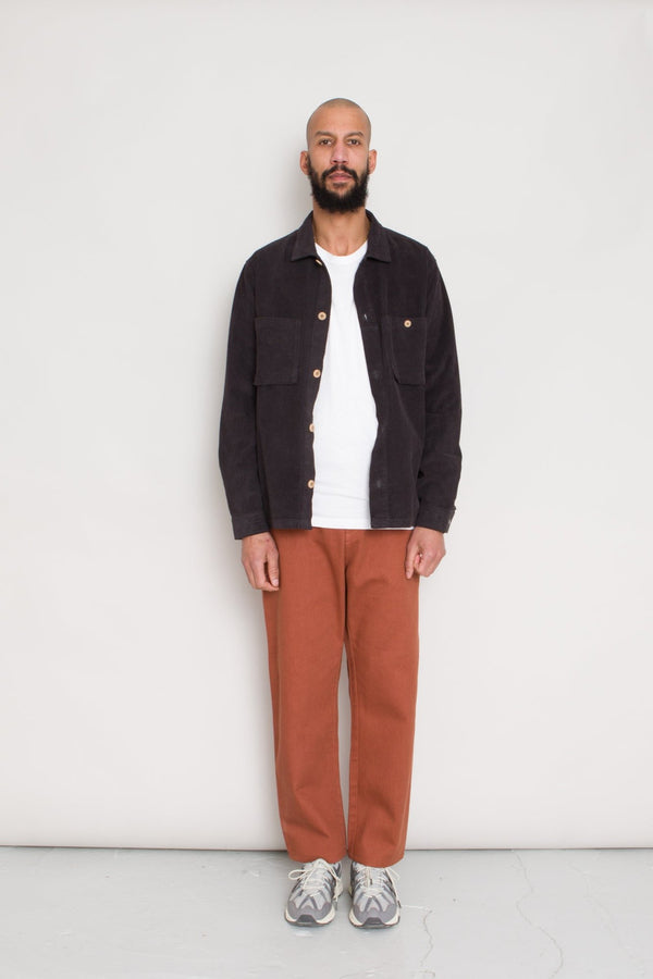 Folk Patch Overshirt - Soft Black Heavy Cord
