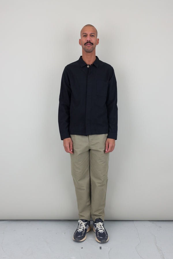 Folk Patch Shirt - Black Flannel