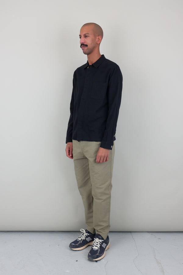 Folk Patch Shirt - Black Flannel