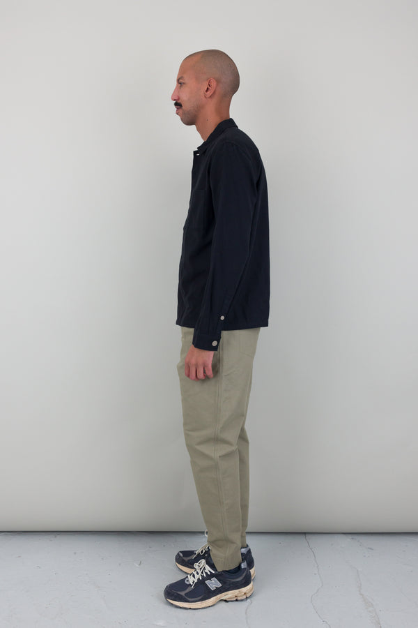 Folk Patch Shirt - Black Flannel