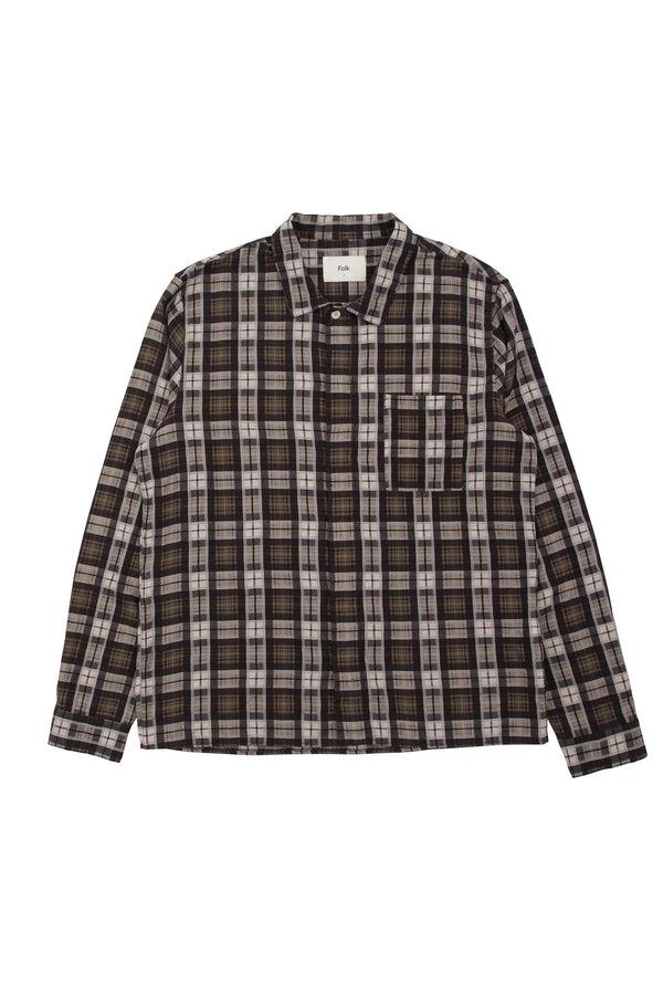 folk Patch Shirt - Black Window Check