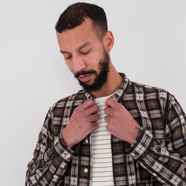 Folk Patch Shirt - Black Window Check