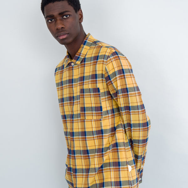 Folk Patch Shirt - Gold Multicheck