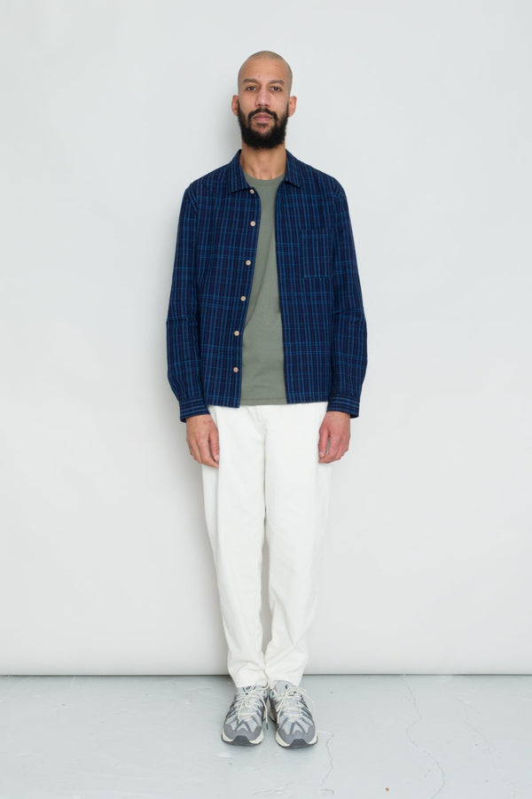 Folk Patch Shirt - Indigo Multicheck