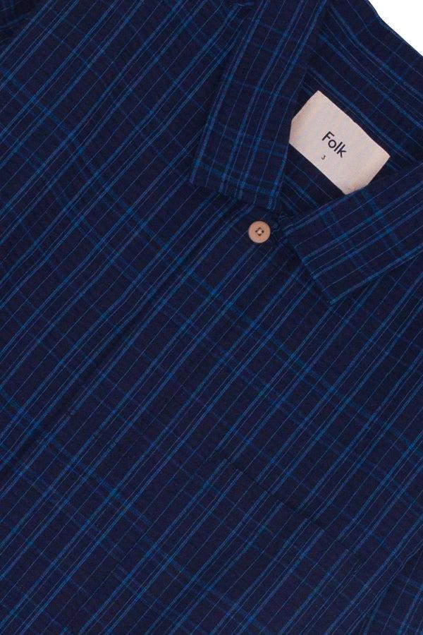 Folk Patch Shirt - Indigo Multicheck