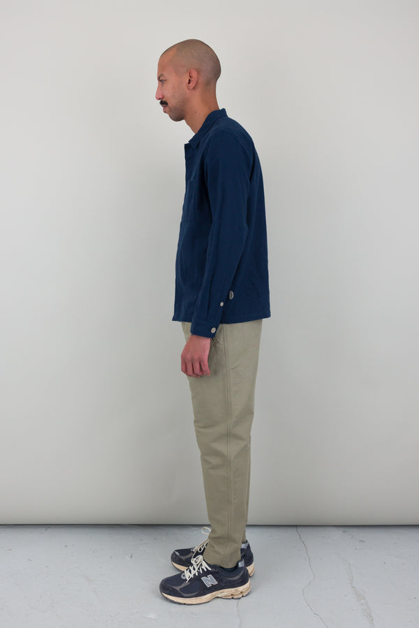 Folk Patch Shirt - Navy Flannel