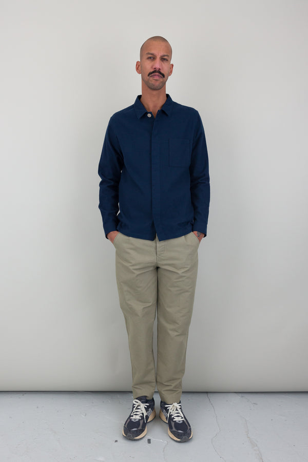 Folk Patch Shirt - Navy Flannel