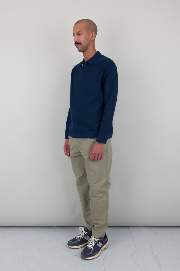 Folk Patch Shirt - Navy Flannel