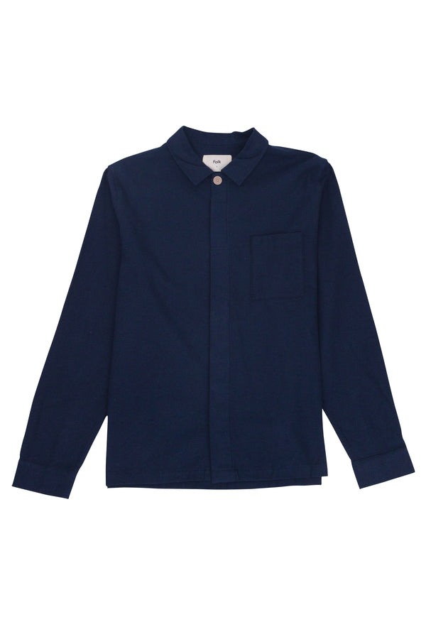 folk Patch Shirt - Navy Flannel