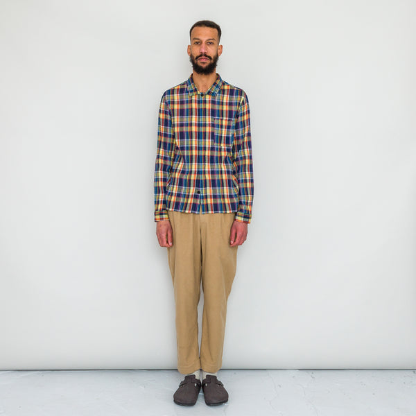 Folk Patch Shirt - Navy Multicolour Check