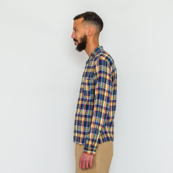 Folk Patch Shirt - Navy Multicolour Check