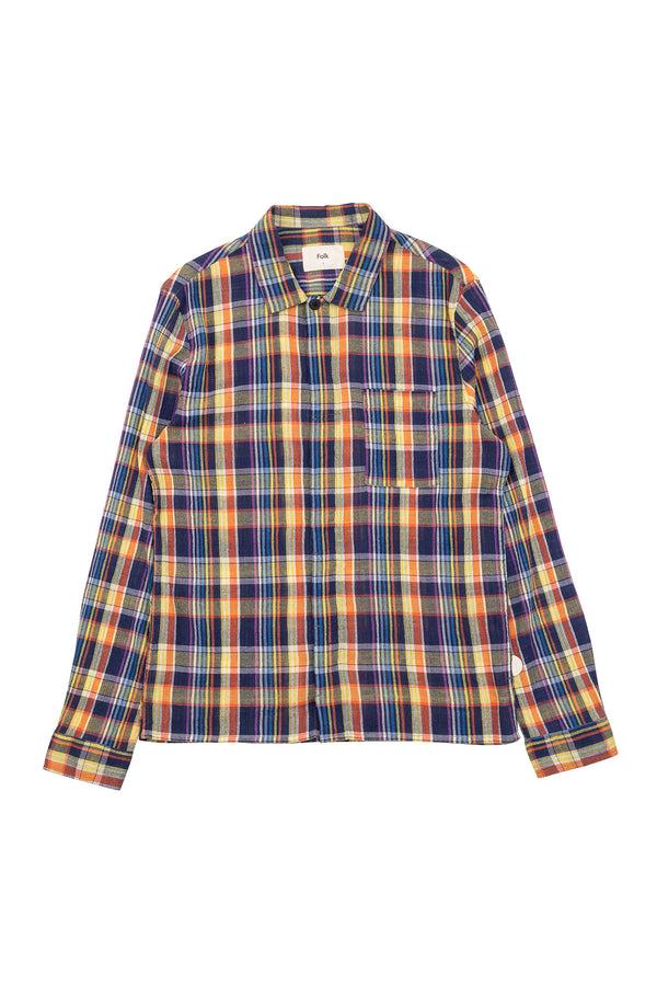 folk Patch Shirt - Navy Multicolour Check