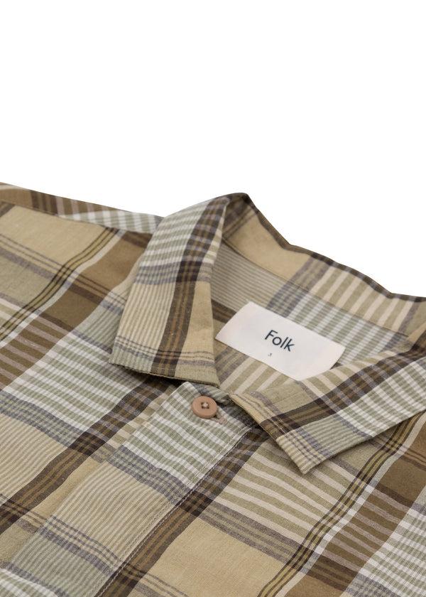 Folk Patch Shirt - Olive Check