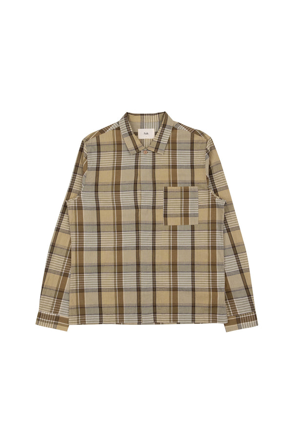 folk Patch Shirt - Olive Check