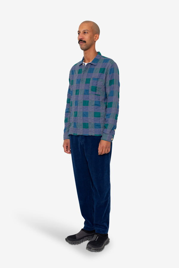 Folk Patch Shirt - Phthalo Green Check