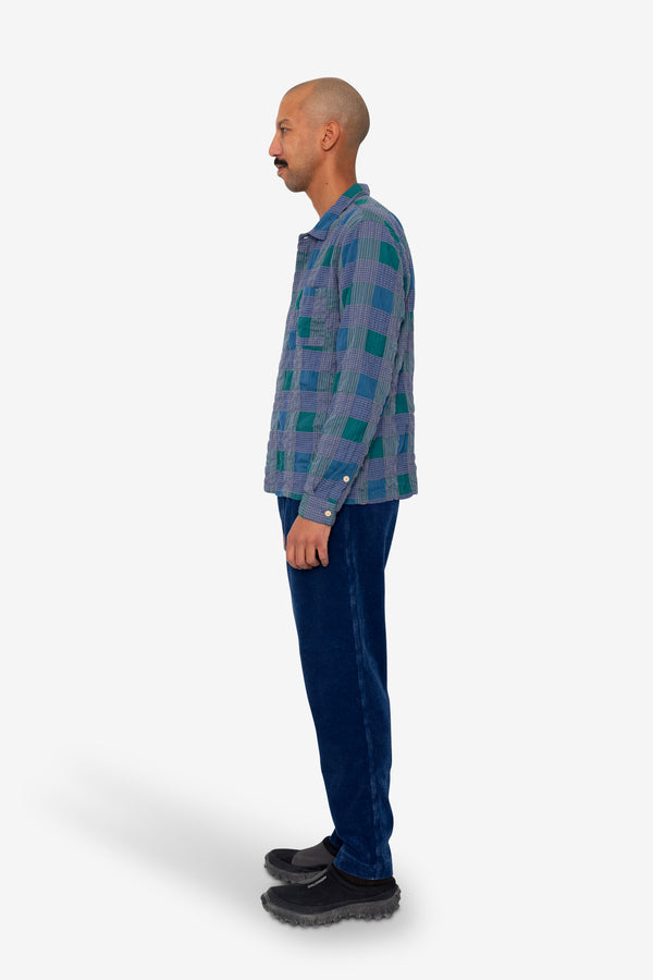 Folk Patch Shirt - Phthalo Green Check